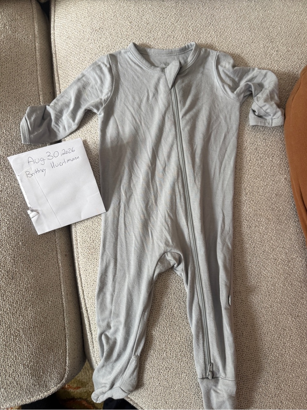 Kyte BABY Light Gray Zip-Front Footie One-Piece